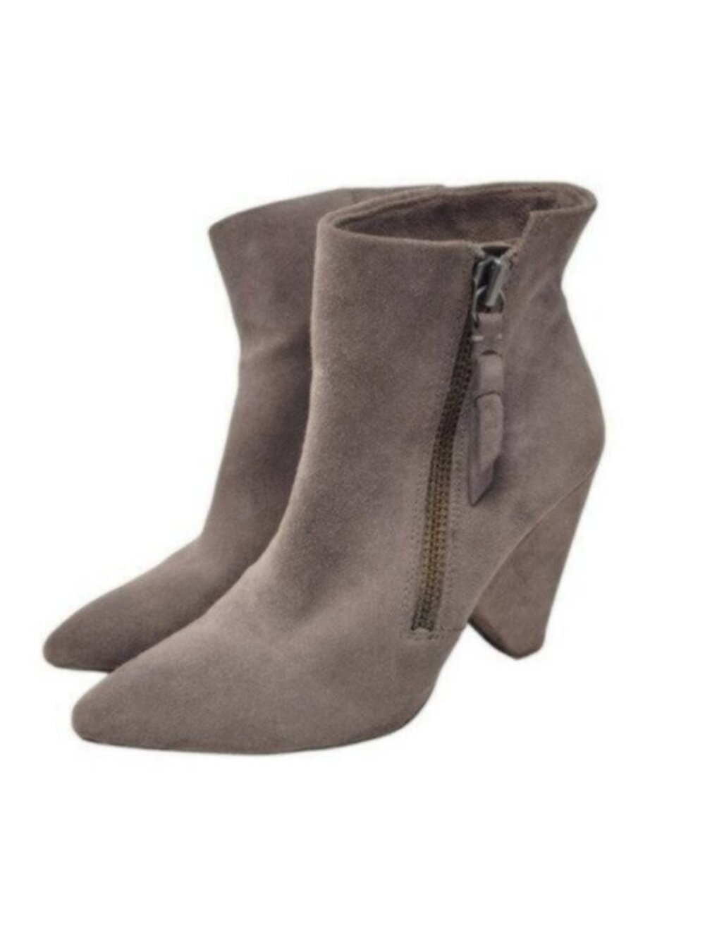 Anthropologie Splendid | NEVA Suede Ankle Boots Booties Taupe Cone Heel